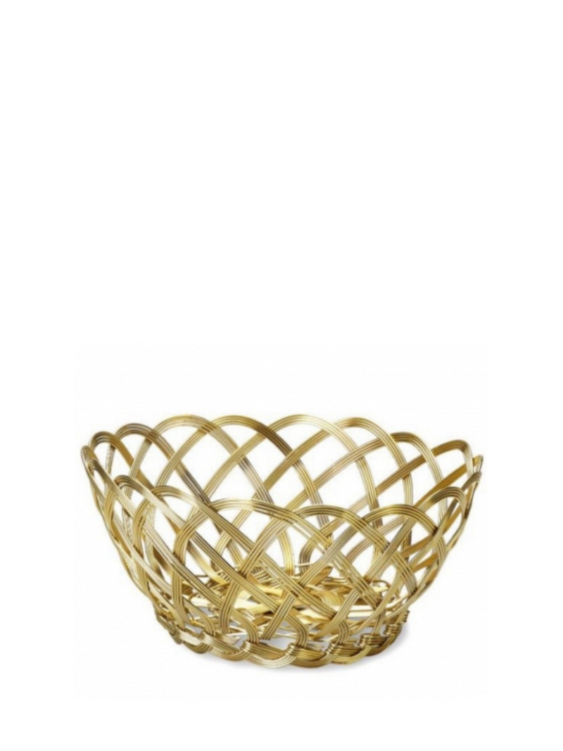 Round Copper basket, gold (M)