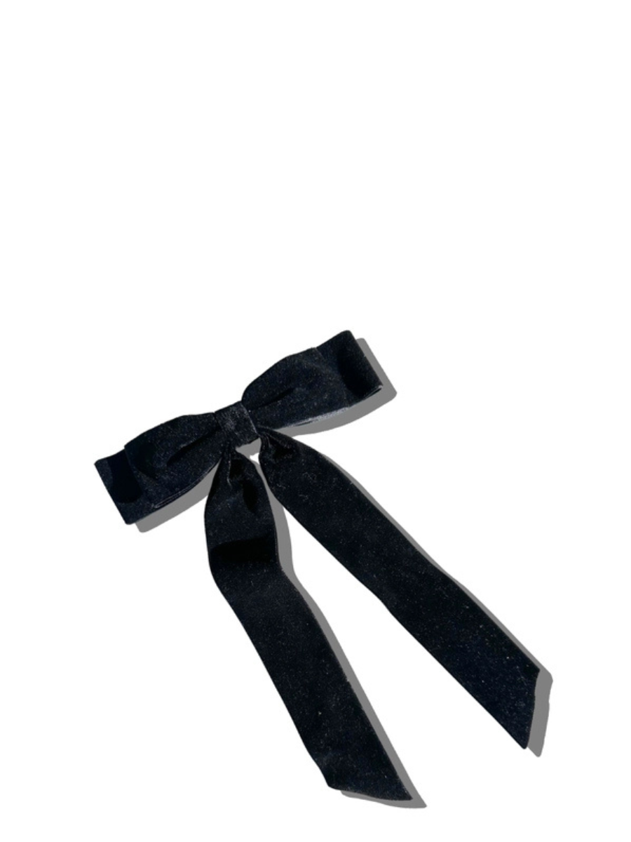 The perfect velvet bow barrette, red or black