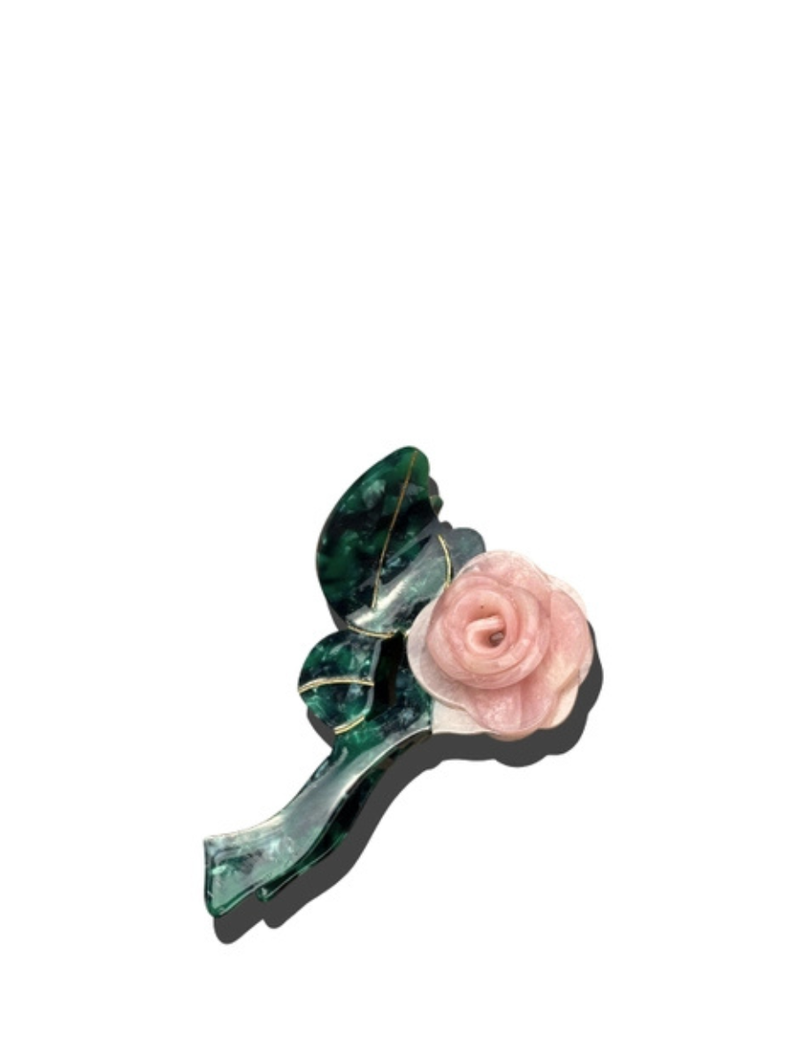 Origami rose flower hair claw clip