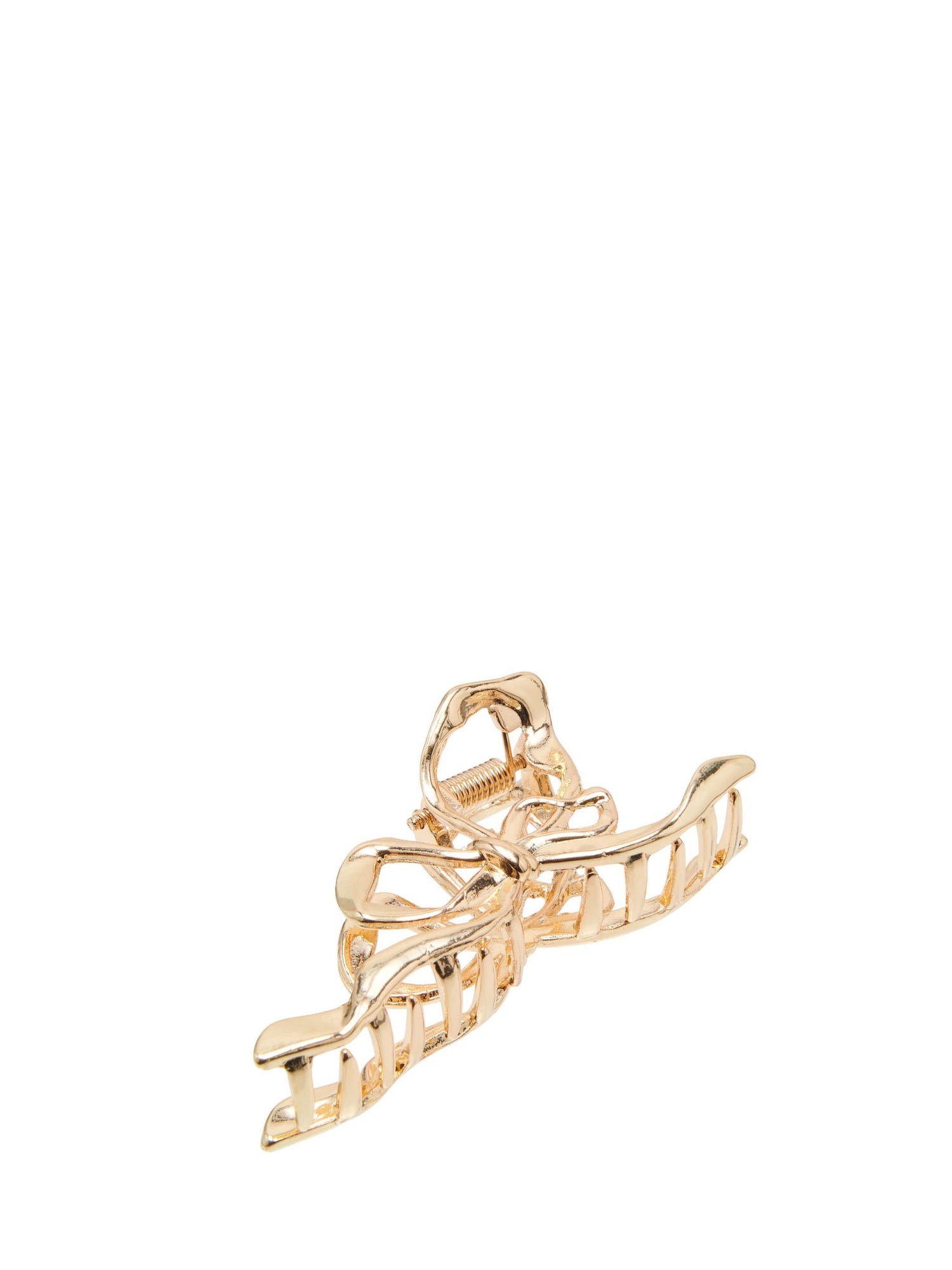 Metallic petite bow hair claw, silver or golden