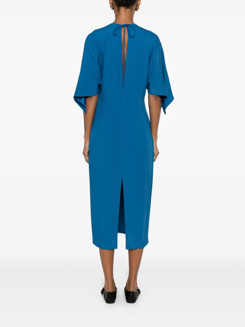 Cape sleeve midi dress, royal blue