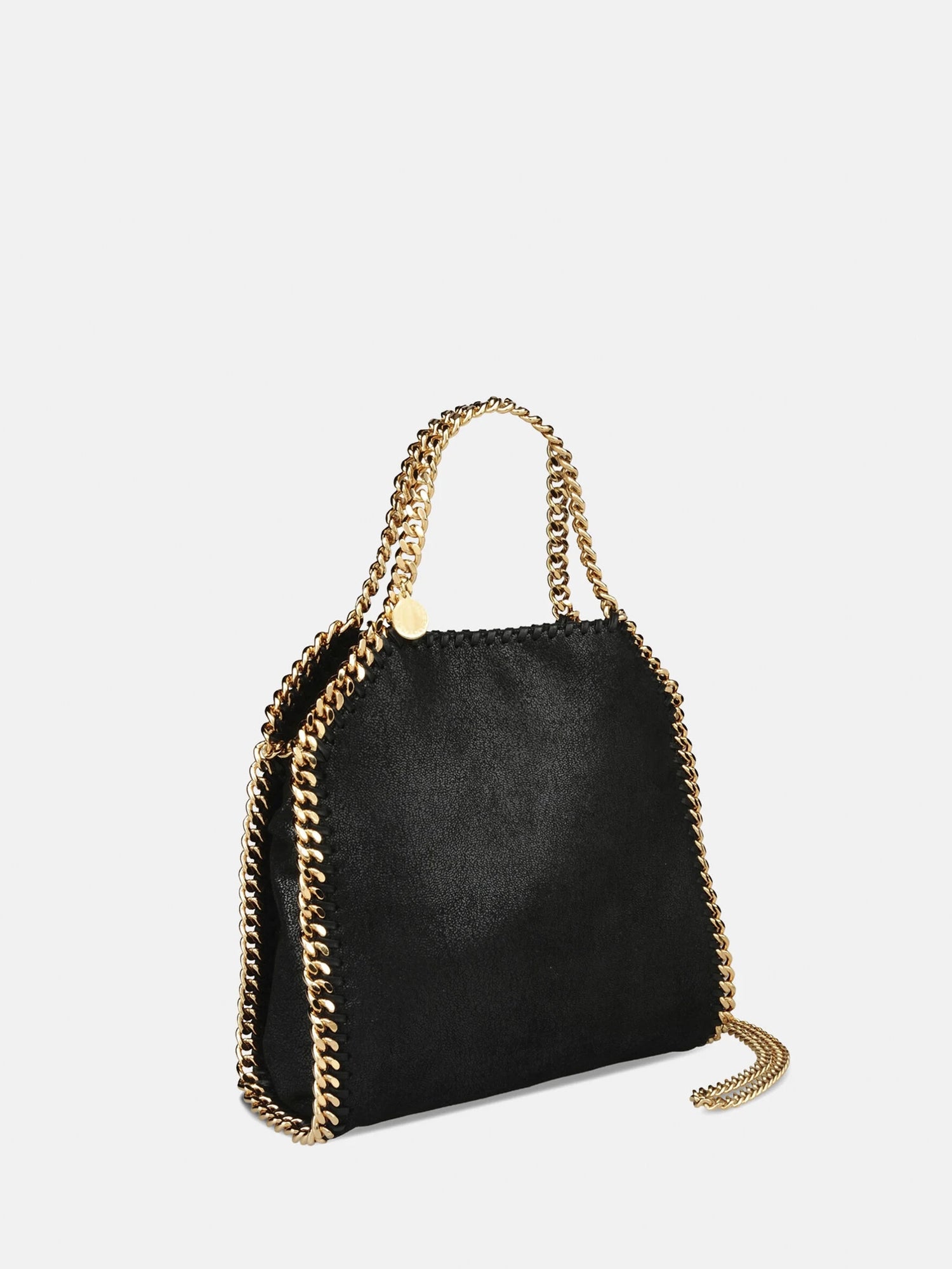 Falabella mini tote bag w/gold color chain, black