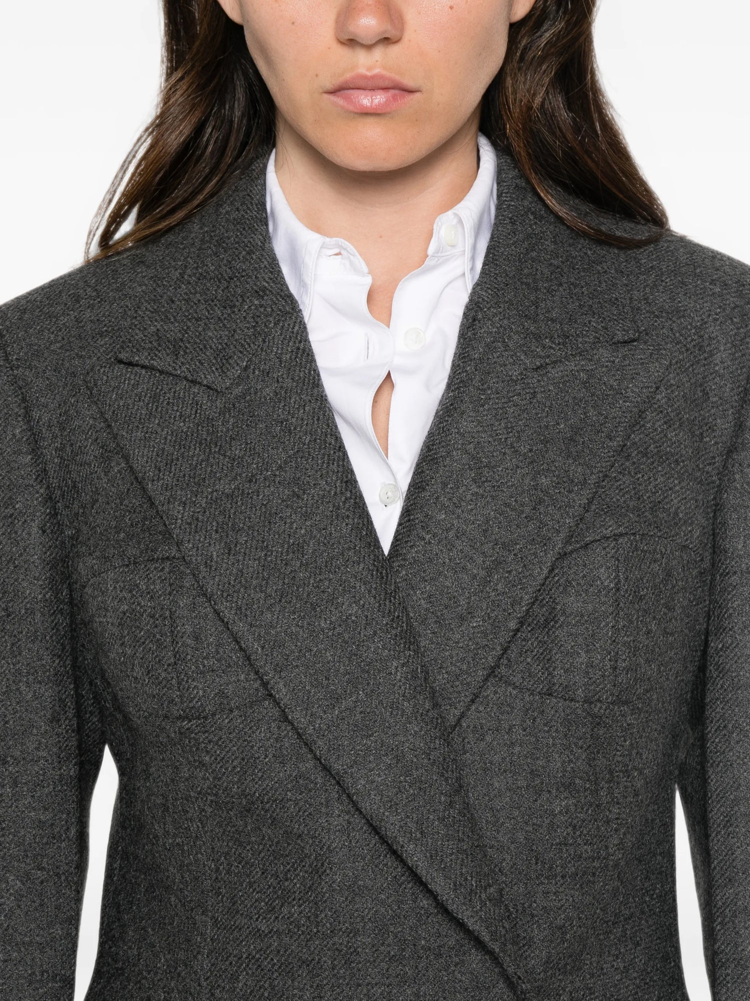Cup detailed blazer, grey melange
