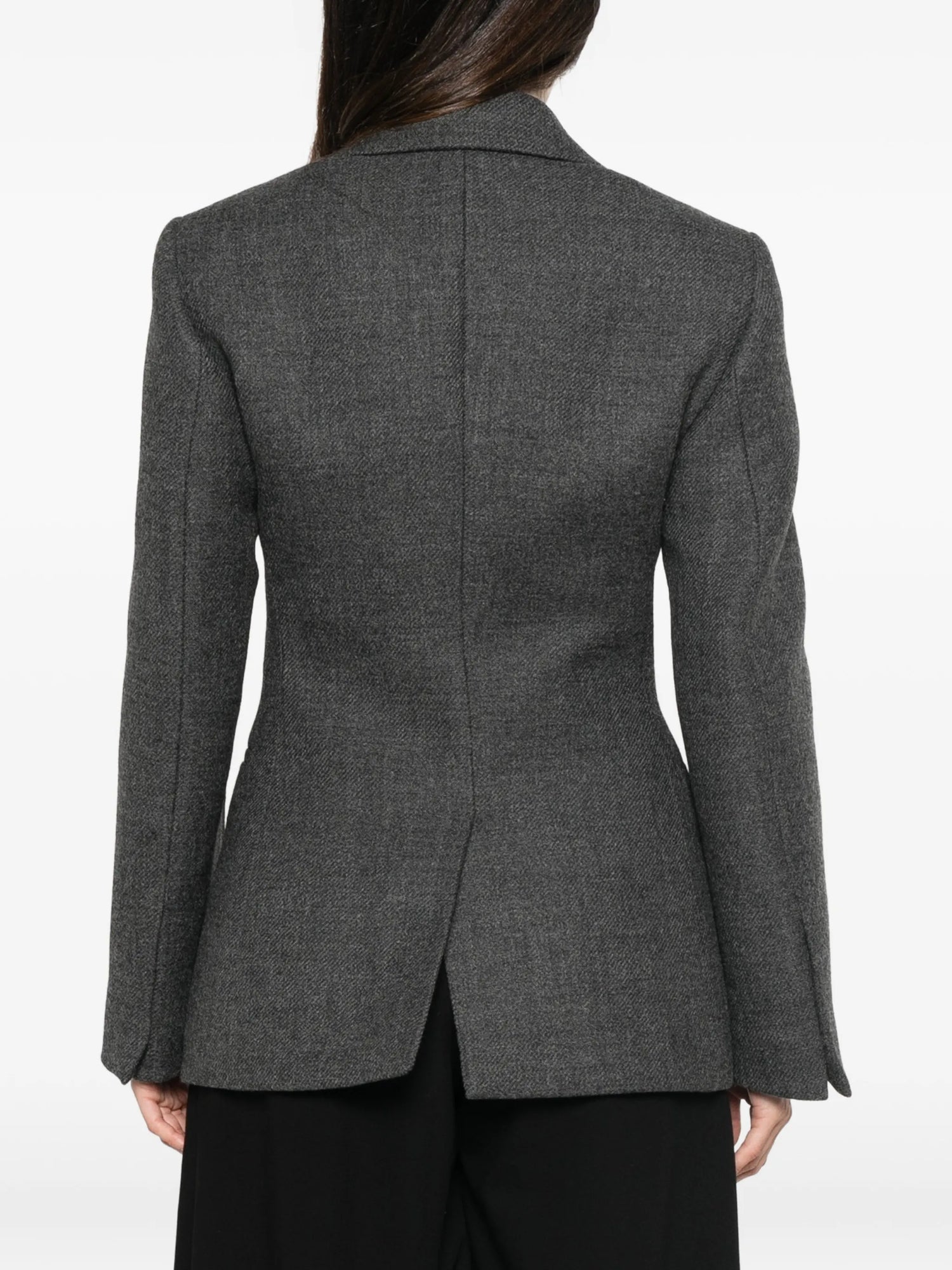 Cup detailed blazer, grey melange