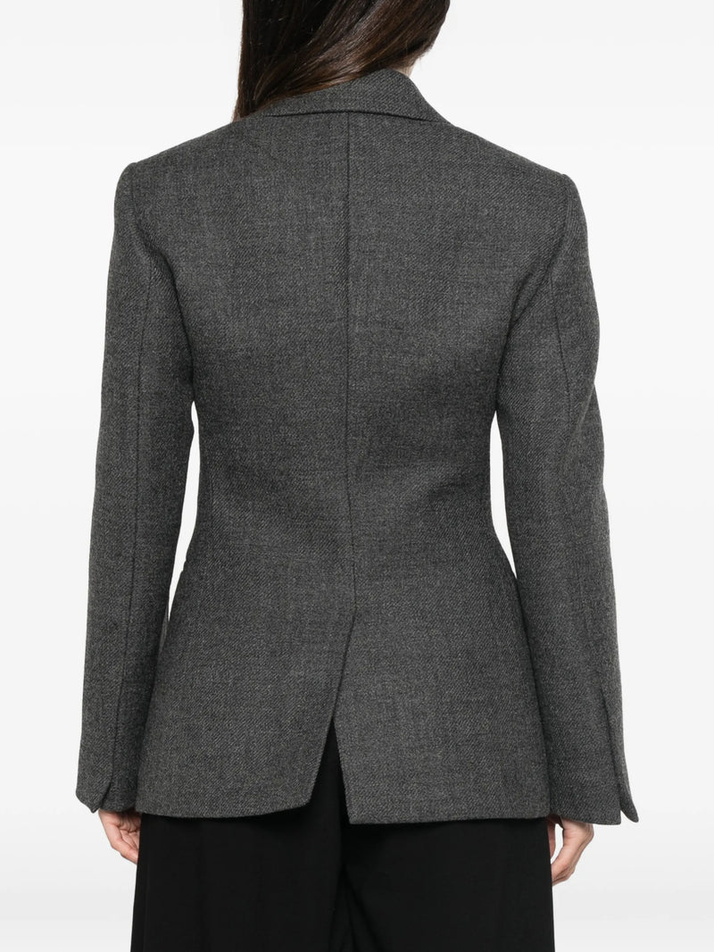 Cup detailed blazer, grey melange
