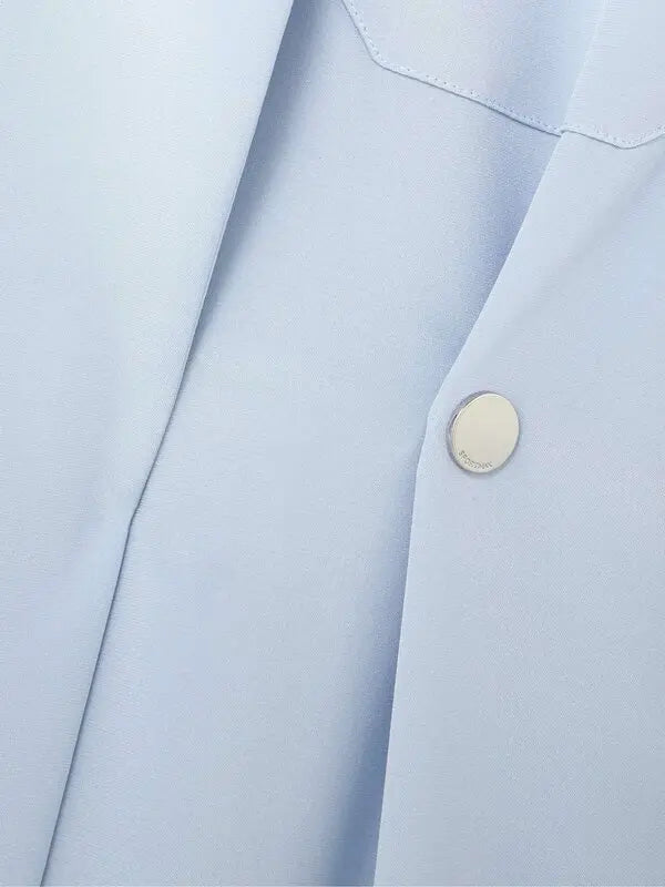 Esopo silk shirt scarf dress, light blue