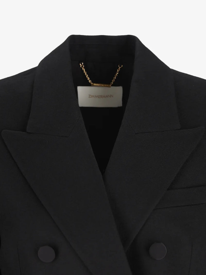 Valiant lace cropped blazer, black