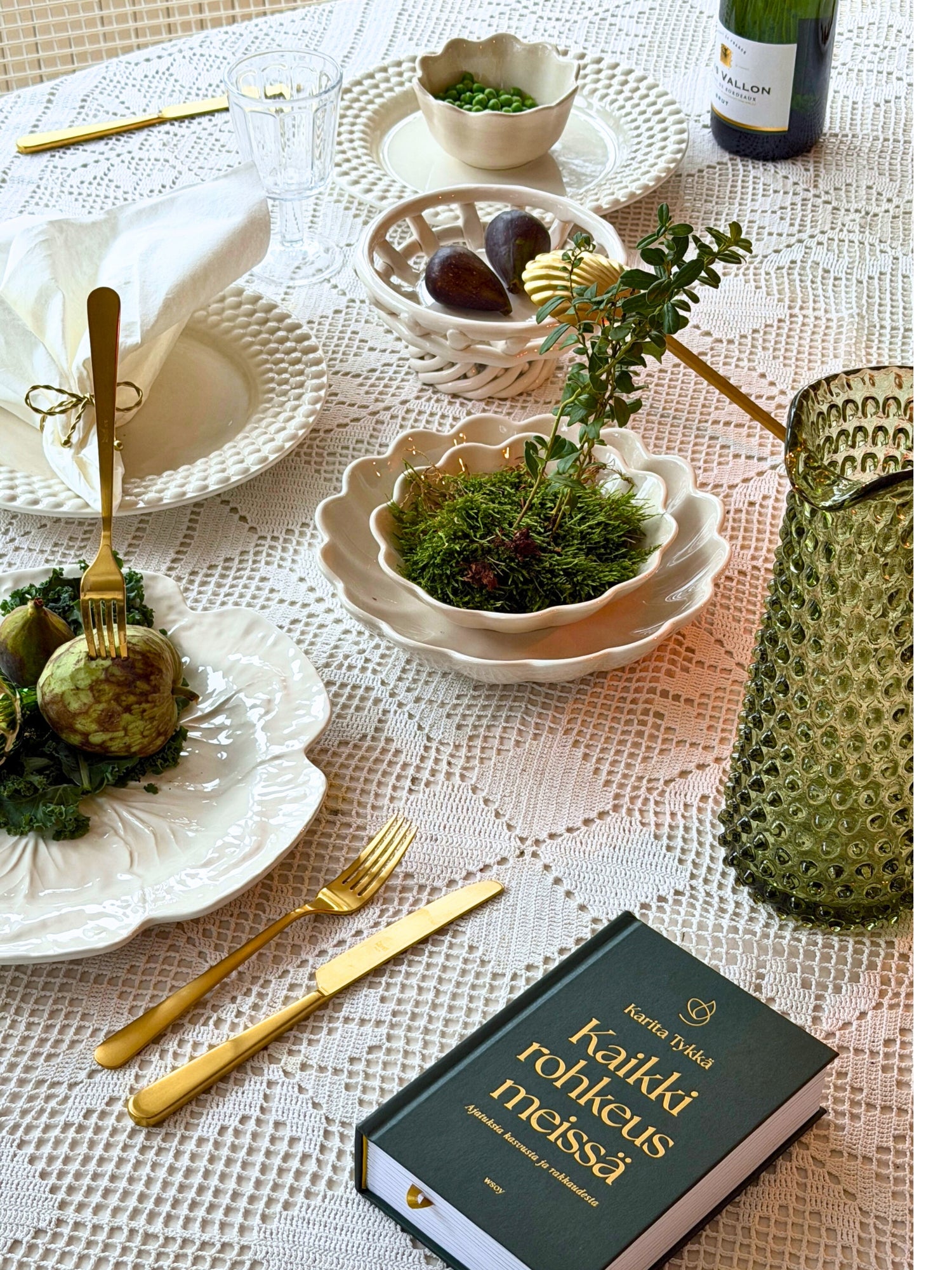 Eiffel Hobnail Jug 1L, Olive green