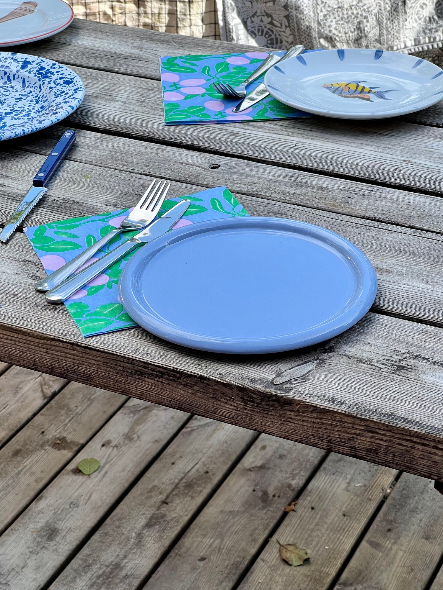 Barro Large Plate (Ø24), Blue
