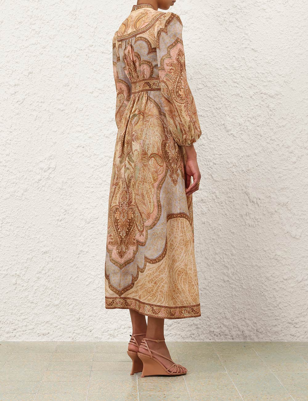 Wanderlust Plunge Midi Dress, tapestry multi