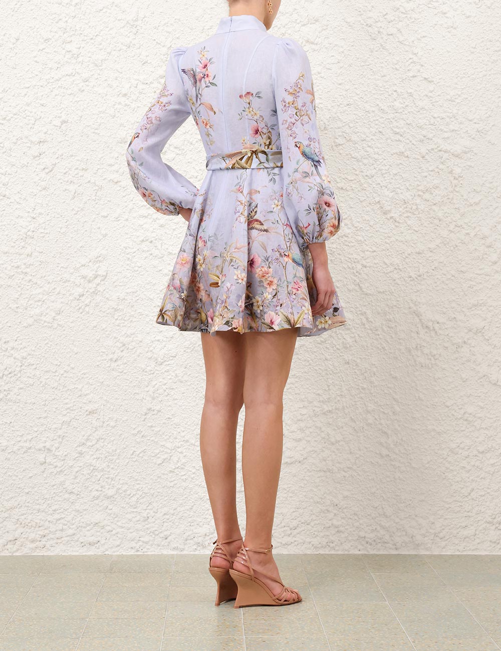 Rebellion Button Mini Dress, blue aviary