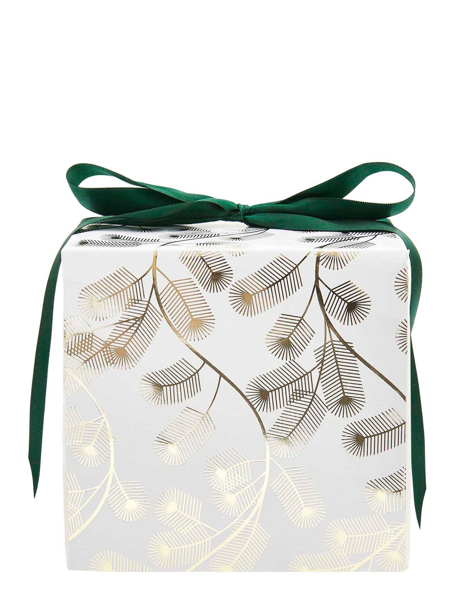 Fir Branches Wrapping paper, white/gold