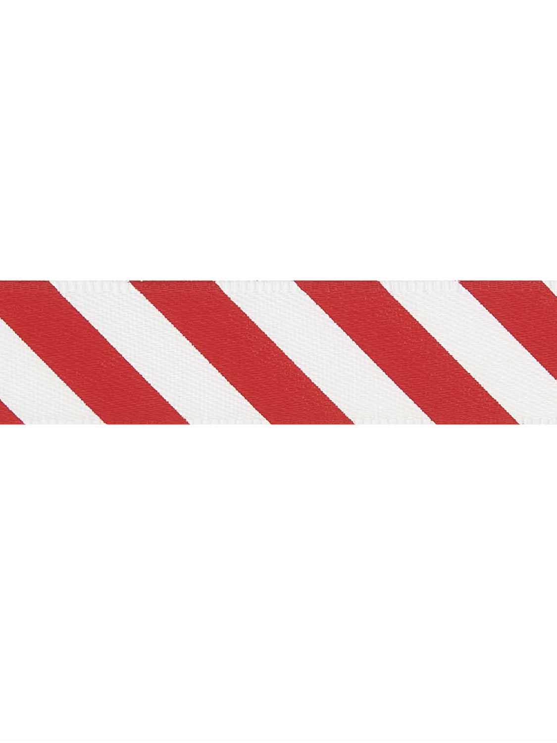 Polka stripes Polyester ribbon, red-white (16mm/3m)