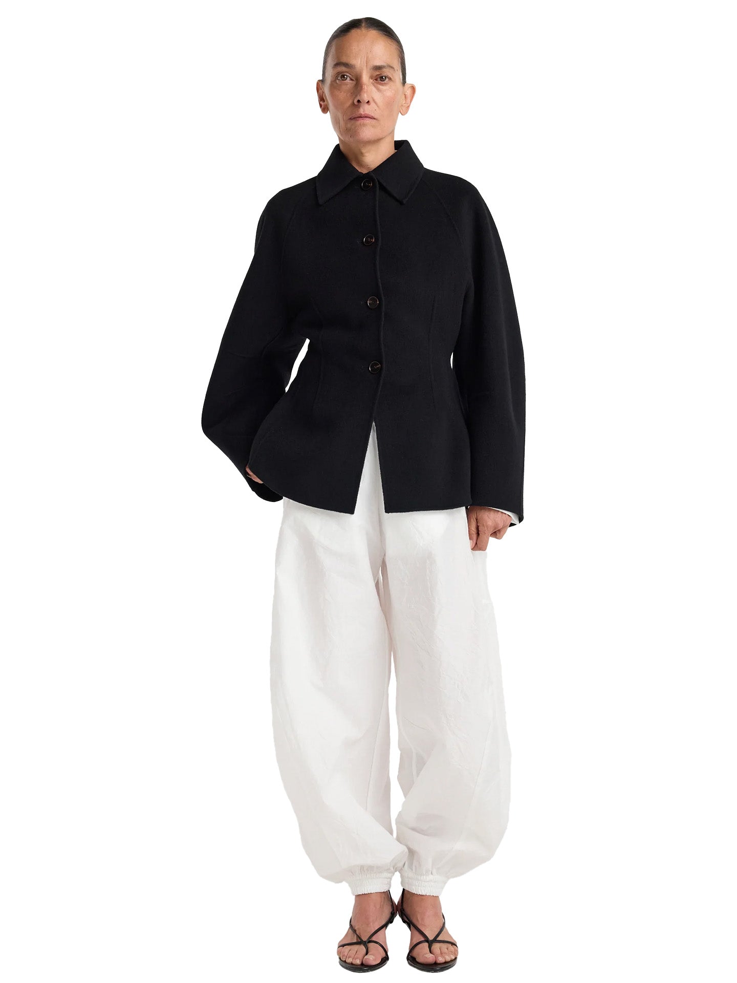 Double-faced sculptural jacket, black