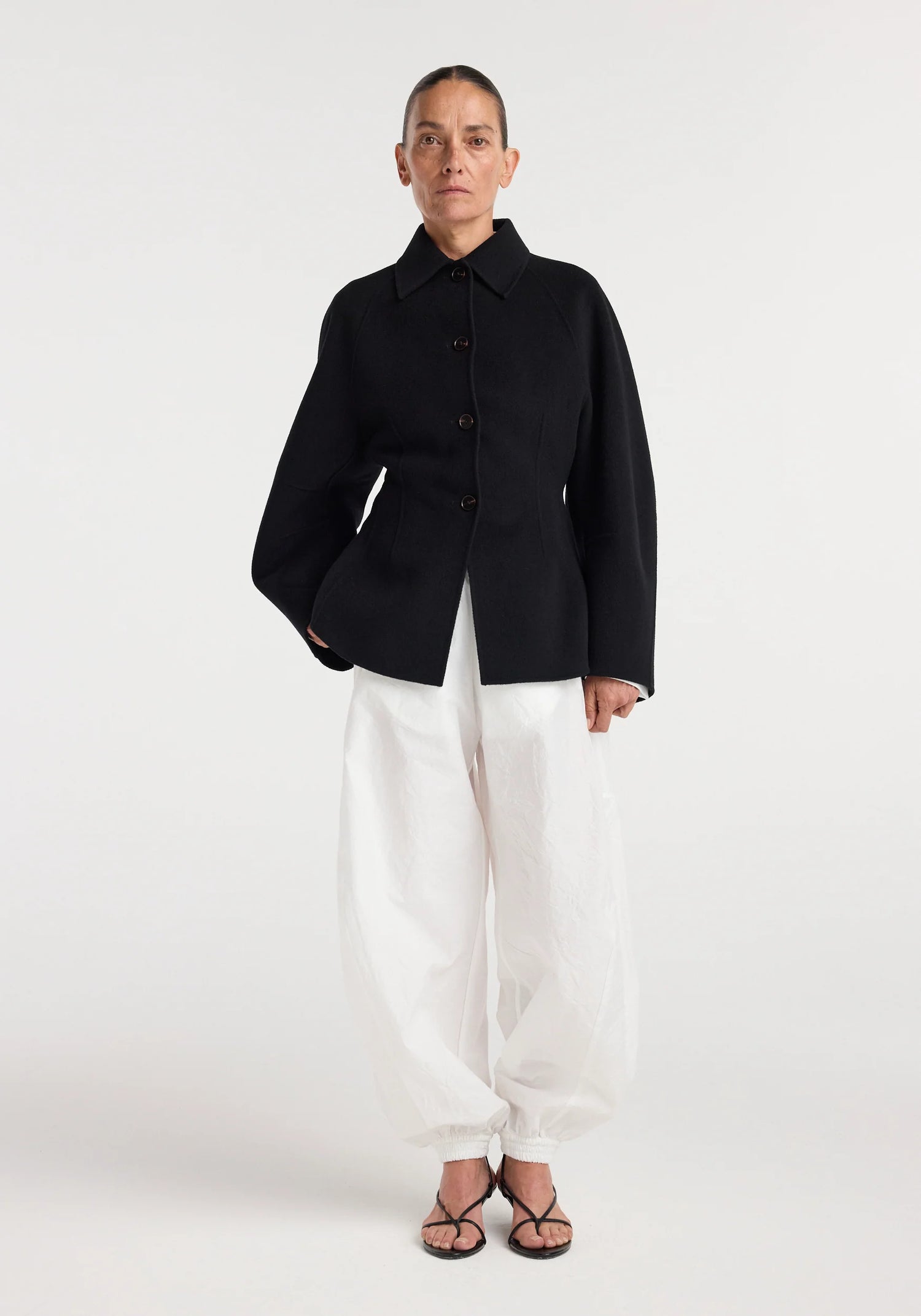 Double-faced sculptural jacket, black