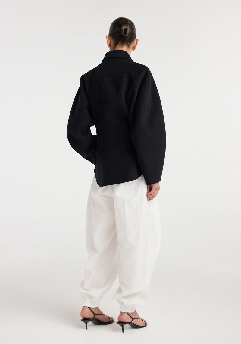 Double-faced sculptural jacket, black