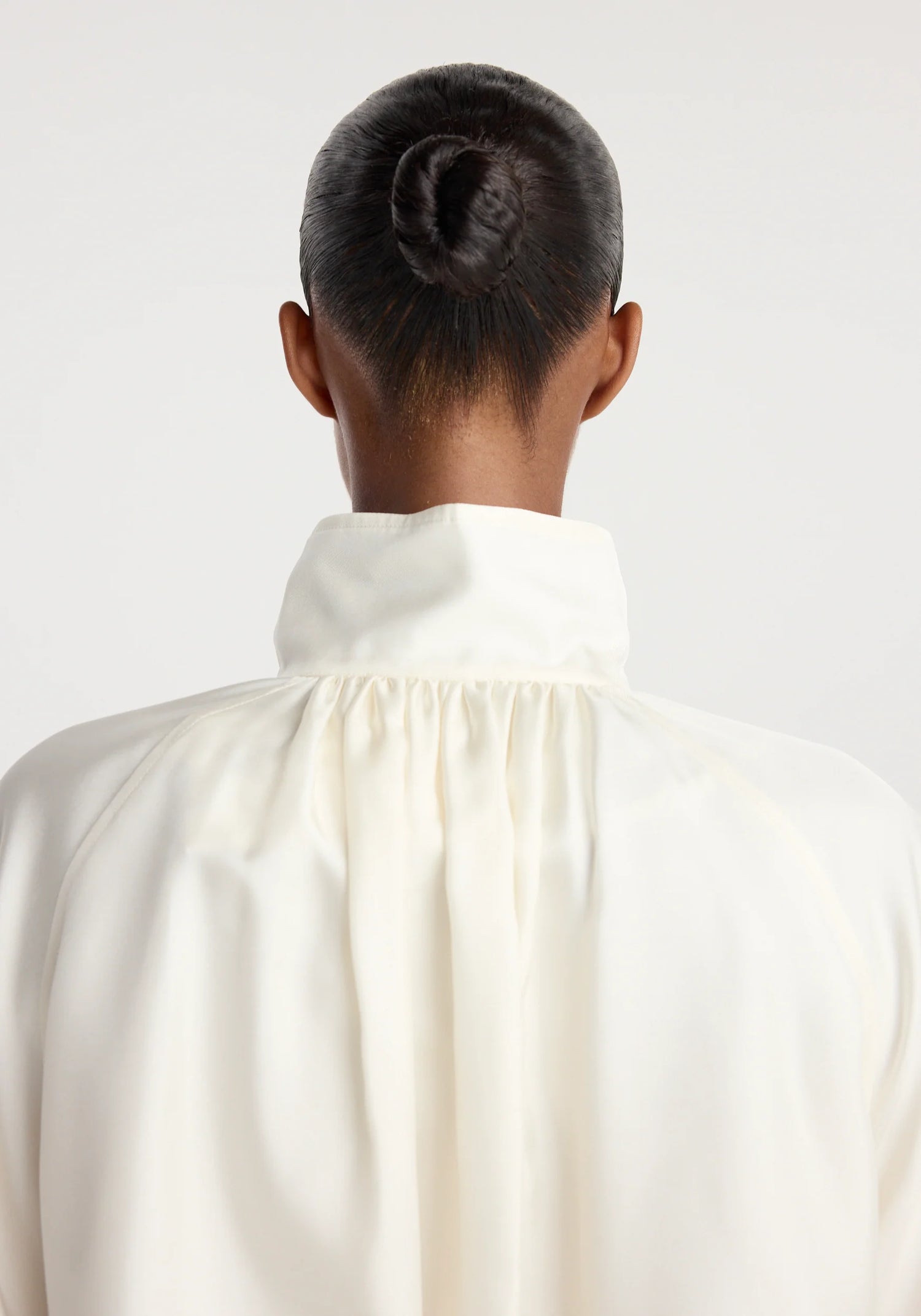 Silk blouson anorak, ivory