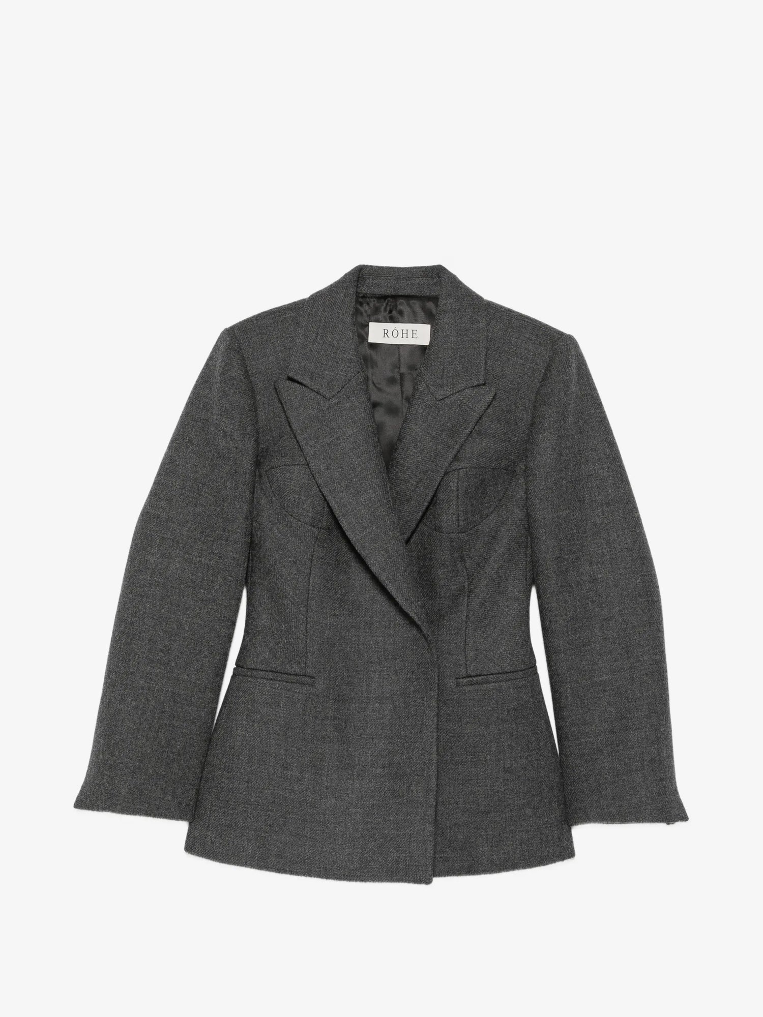 Cup detailed blazer, grey melange