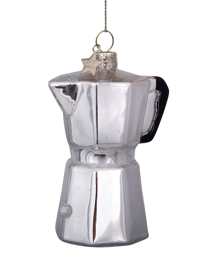 Old coffee maker glass ornament