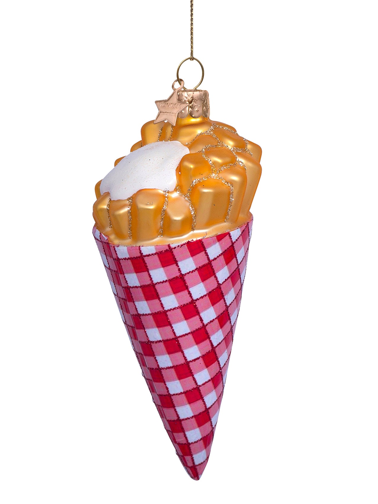 Fries with mayonnaise glass ornament