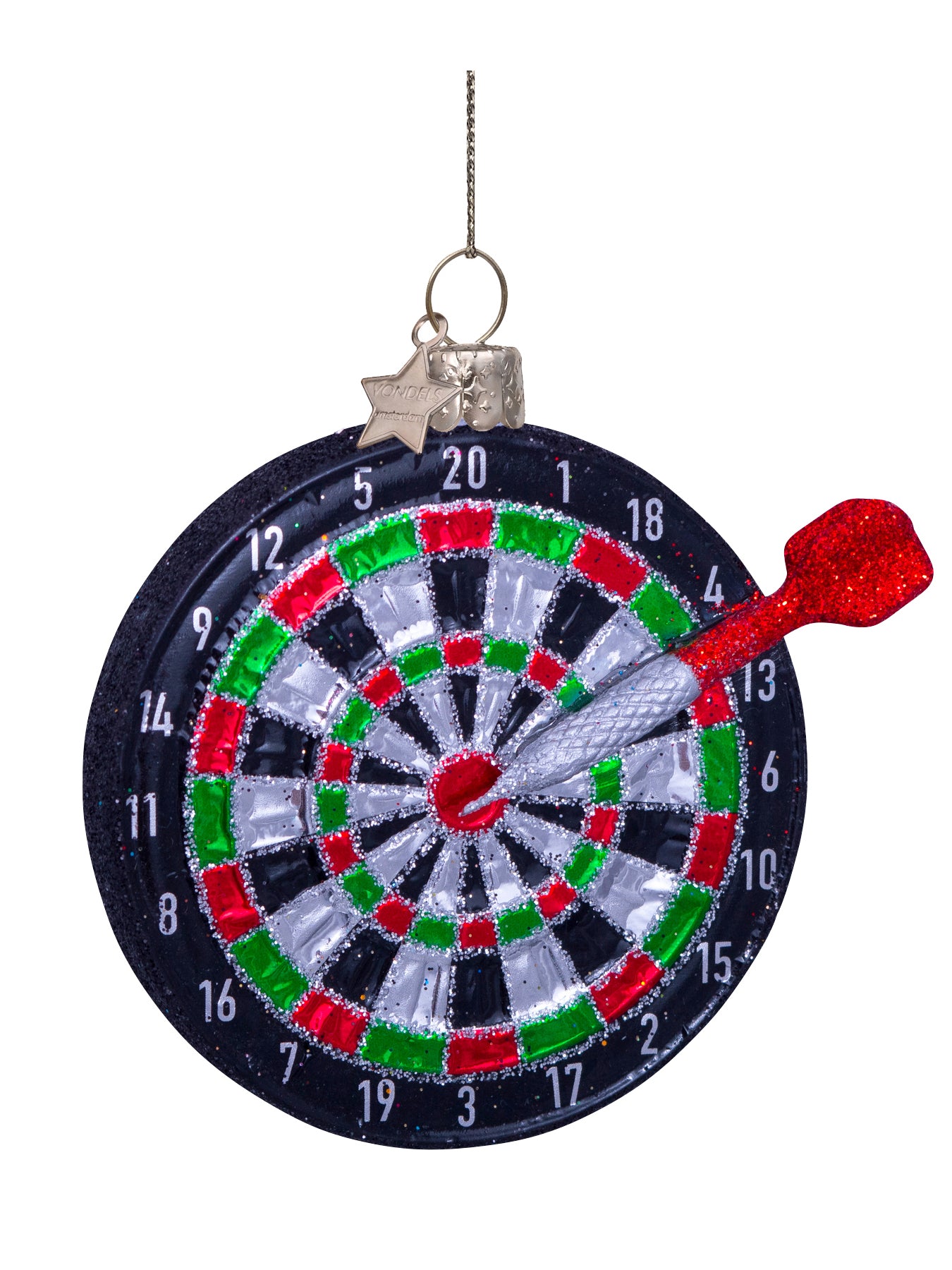 Dartboard glass ornament (8,5cm)