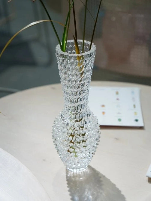 Fugu hobnail vase, clear