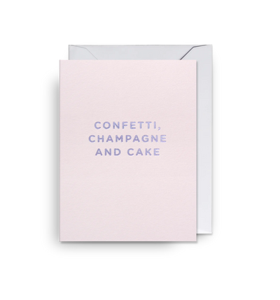Confetti, champagne and cake mini birthday card