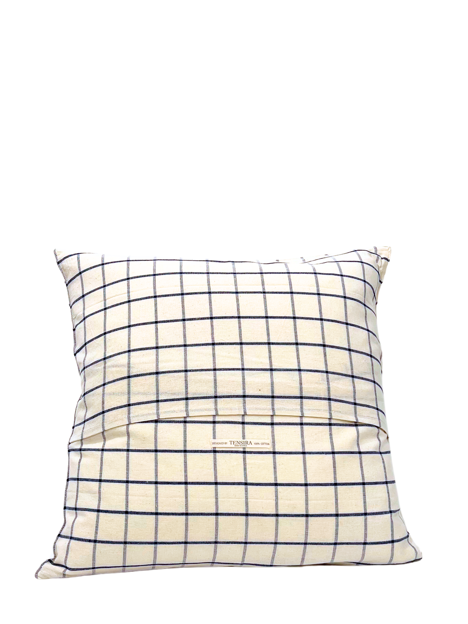 Cushion cover, blue checkered off white (50 x 50 cm)