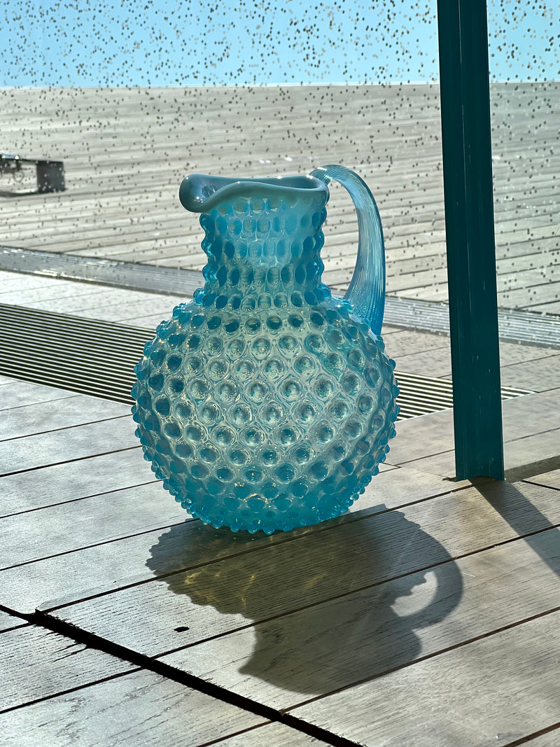 Opaline Paris hobnail jug (2 L), Pastel Blue