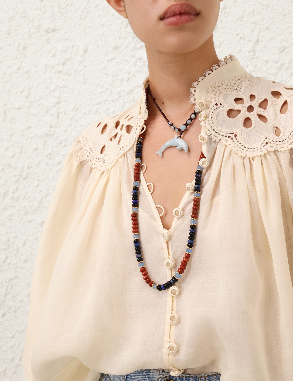 Coco Embroidered Blouse, cream
