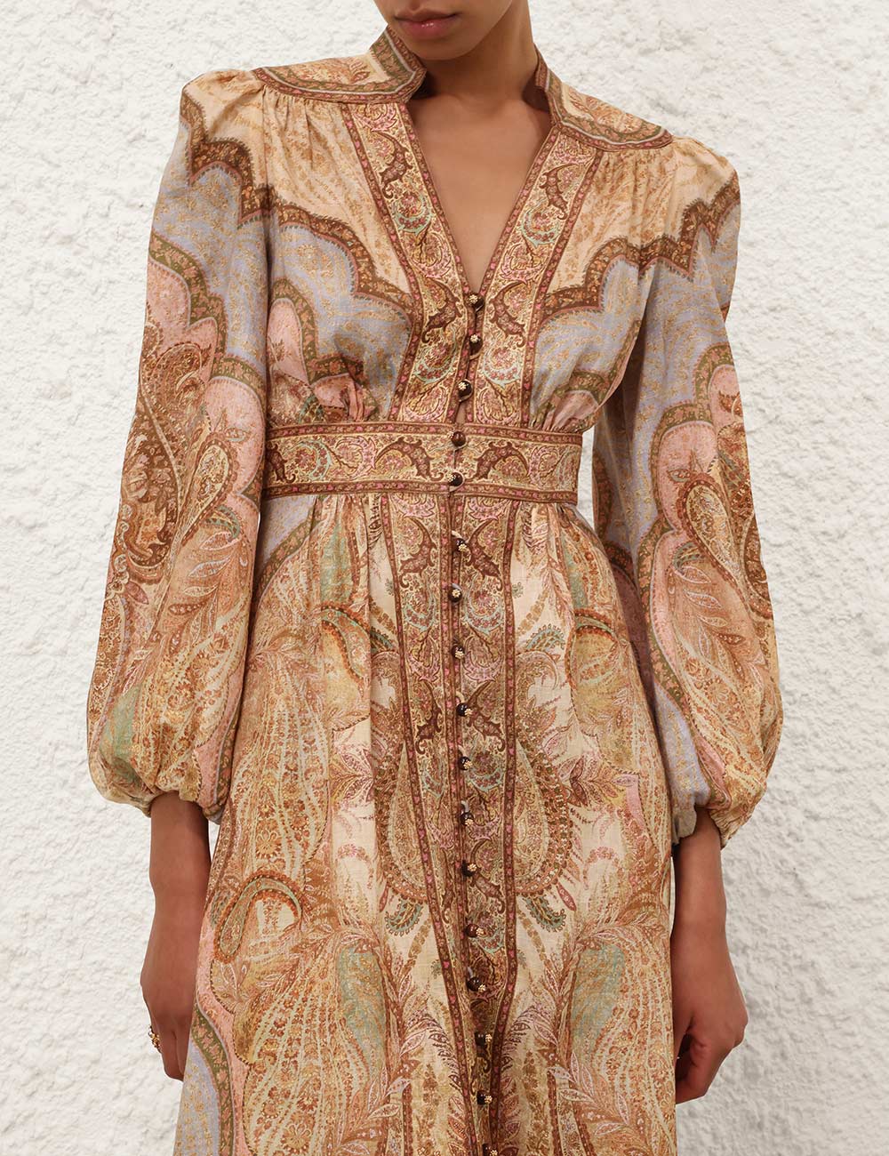 Wanderlust Plunge Midi Dress, tapestry multi