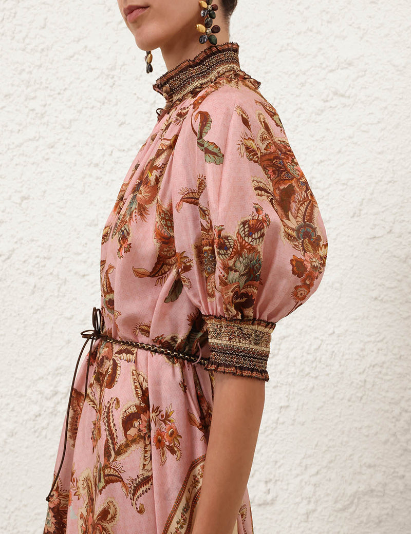 Aster billow maxi dress, mauve print