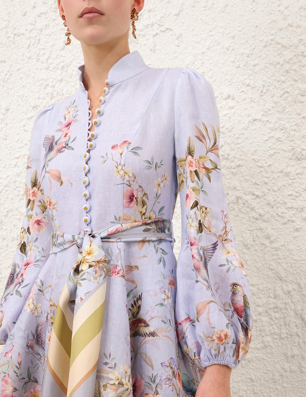 Rebellion Button Mini Dress, blue aviary