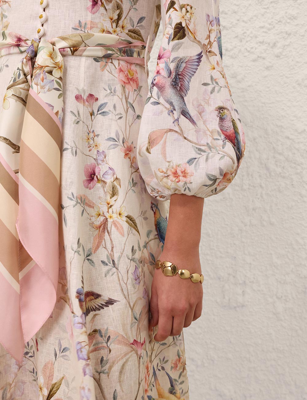 Rebellion Button Midi Dress, cream aviary