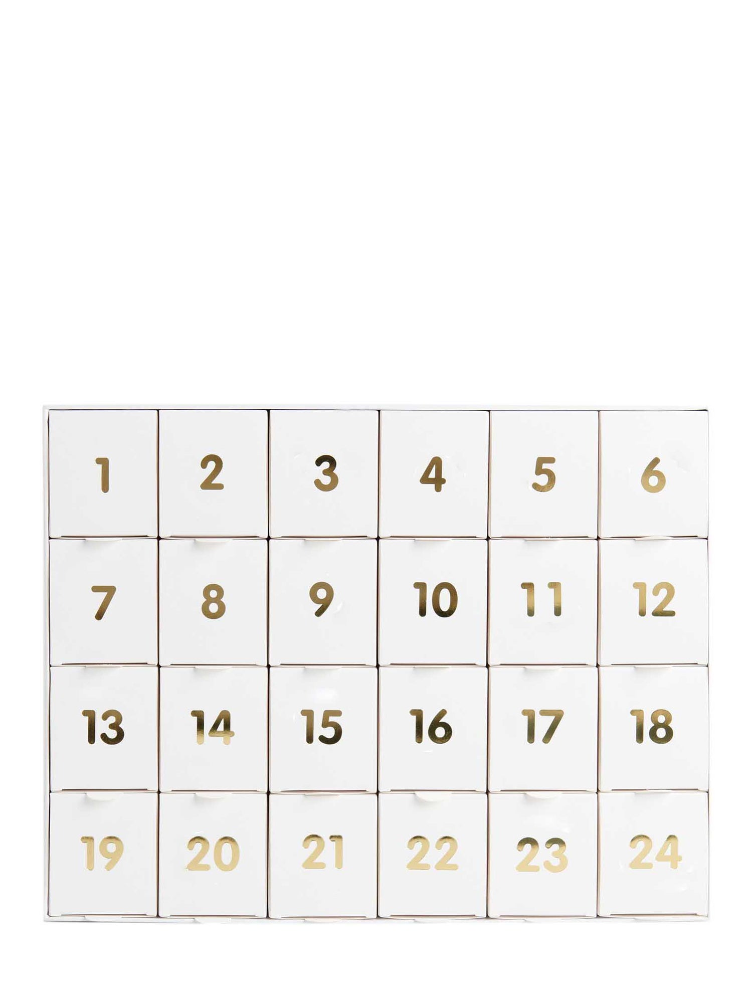 Advent calendar to fill, white-gold