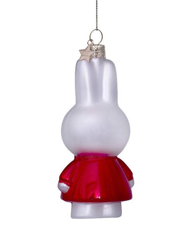 Miffy glass ornament with santa dress