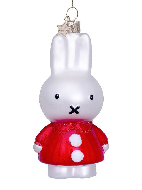 Miffy glass ornament with santa dress