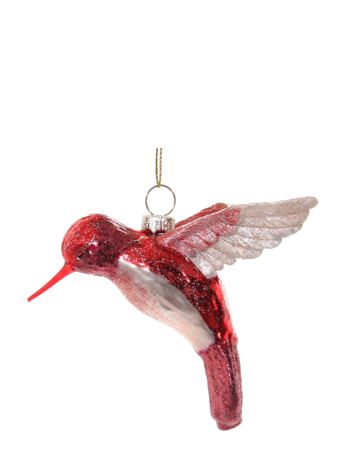 Glass humming bird, red