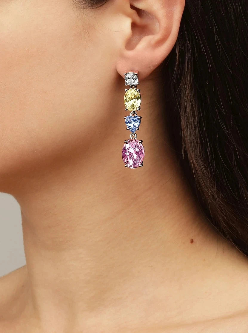 CARMEN earrings, silver - pastel multi