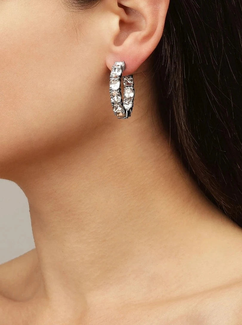 GRETIA earrings, silver-clear crystal