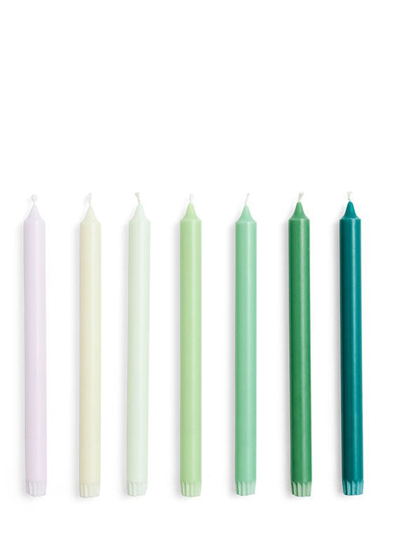 Gradient Candles (set of 7), Greens