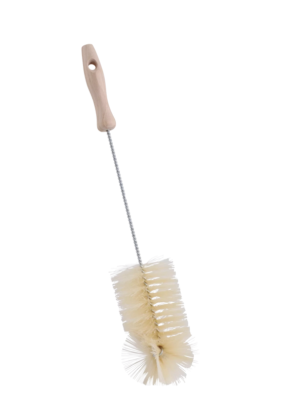 Bottle brush, metal wire with wooden I-handle