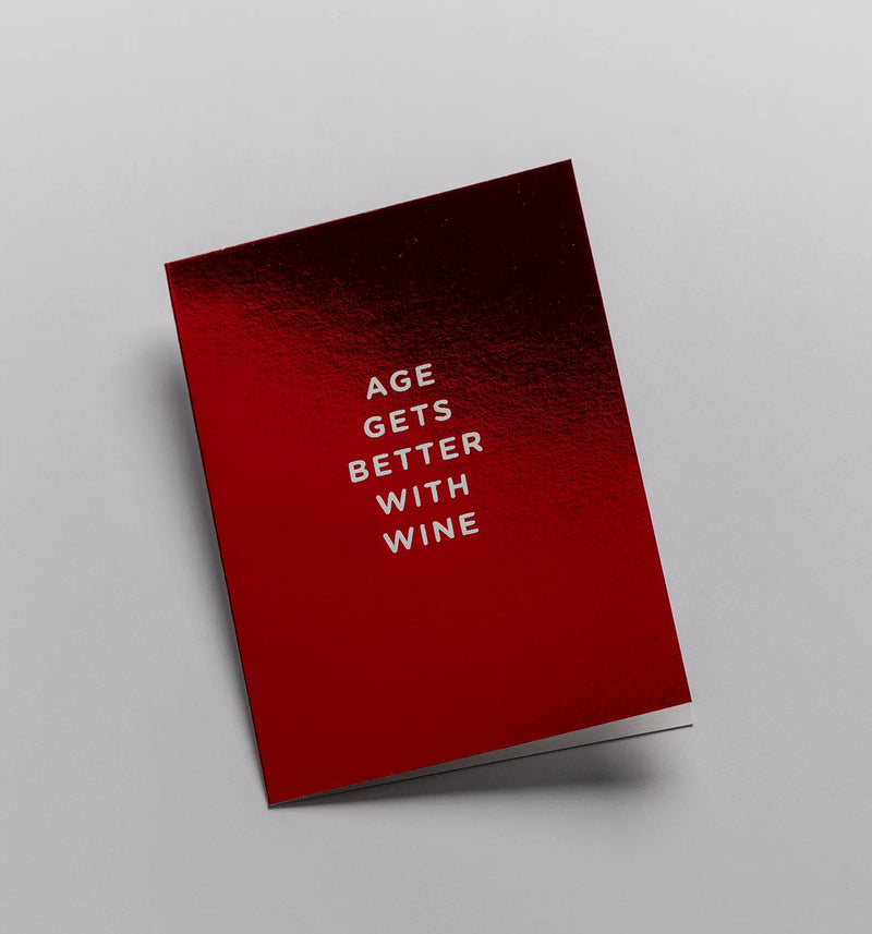 Age Gets Better with Wine, mini birthday card