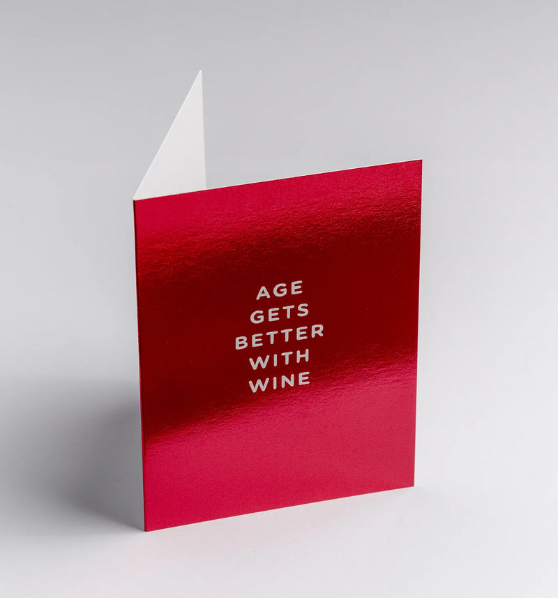 Age Gets Better with Wine, mini birthday card