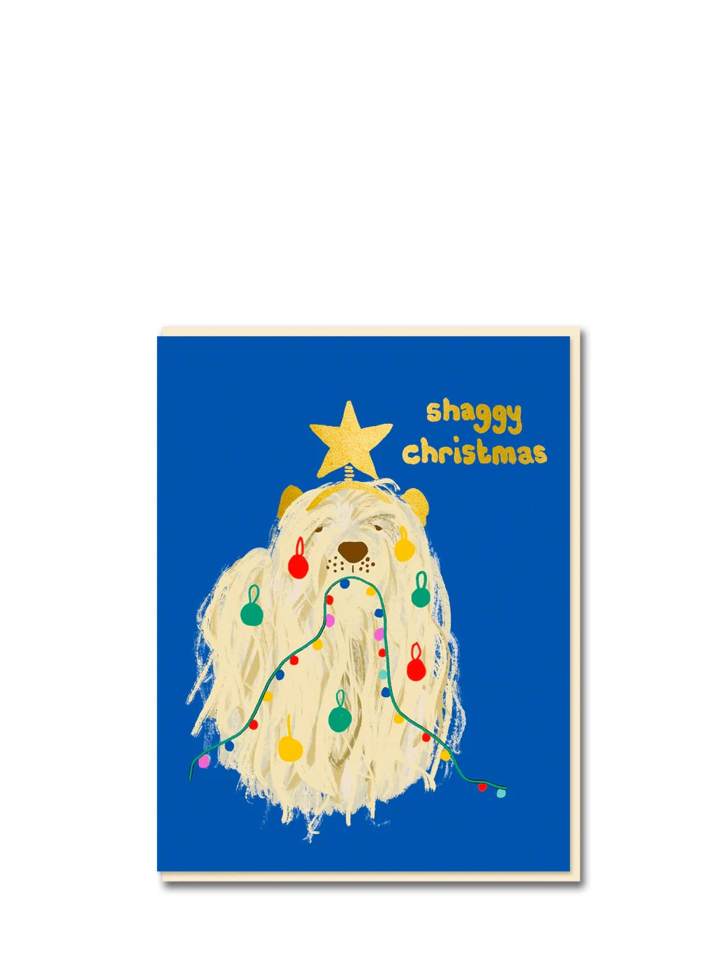Shaggy dog christmas greeting card