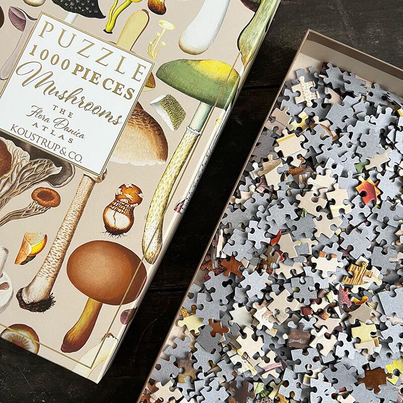 Mushrooms from the flora danica atlas puzzle, 1000 pieces