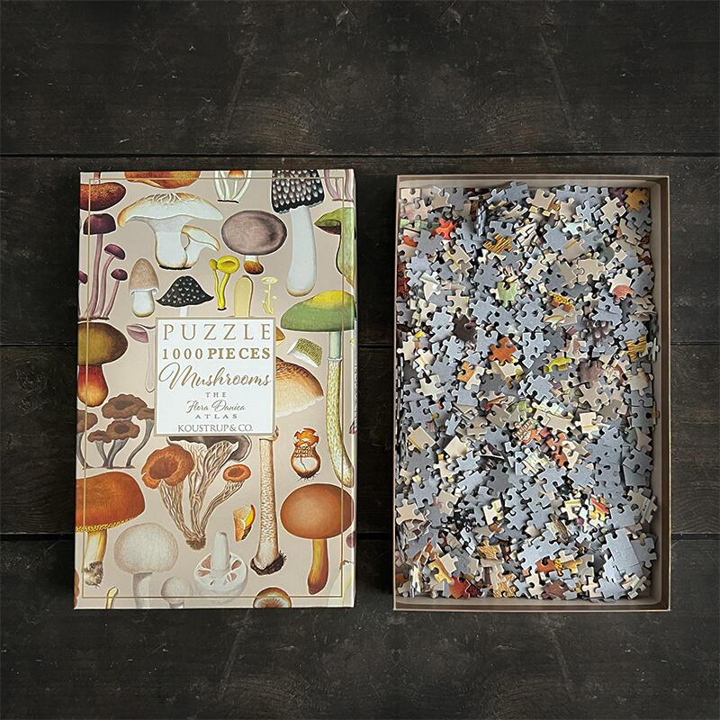 Mushrooms from the flora danica atlas puzzle, 1000 pieces