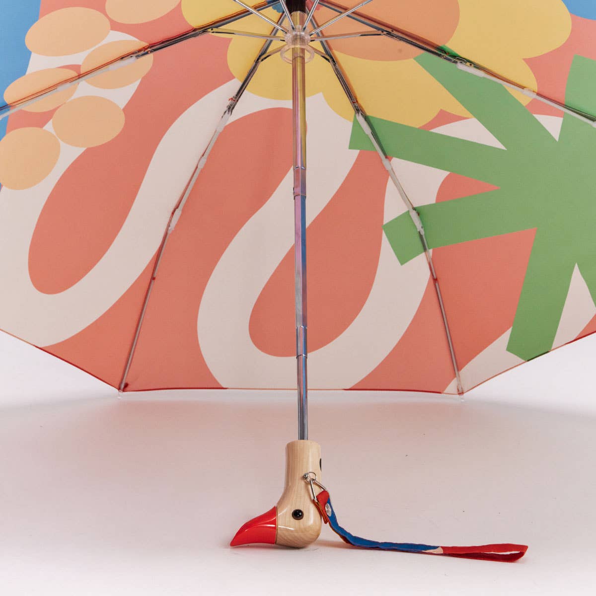 Salsa print duck umbrella, multicoloured red