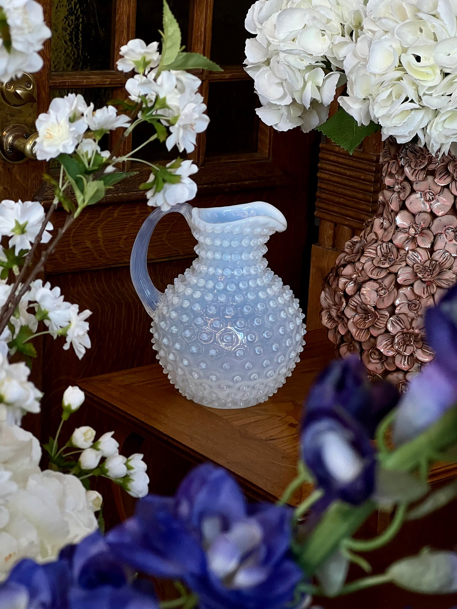 Opaline Paris Hobnail Jug 2L, Creamy White