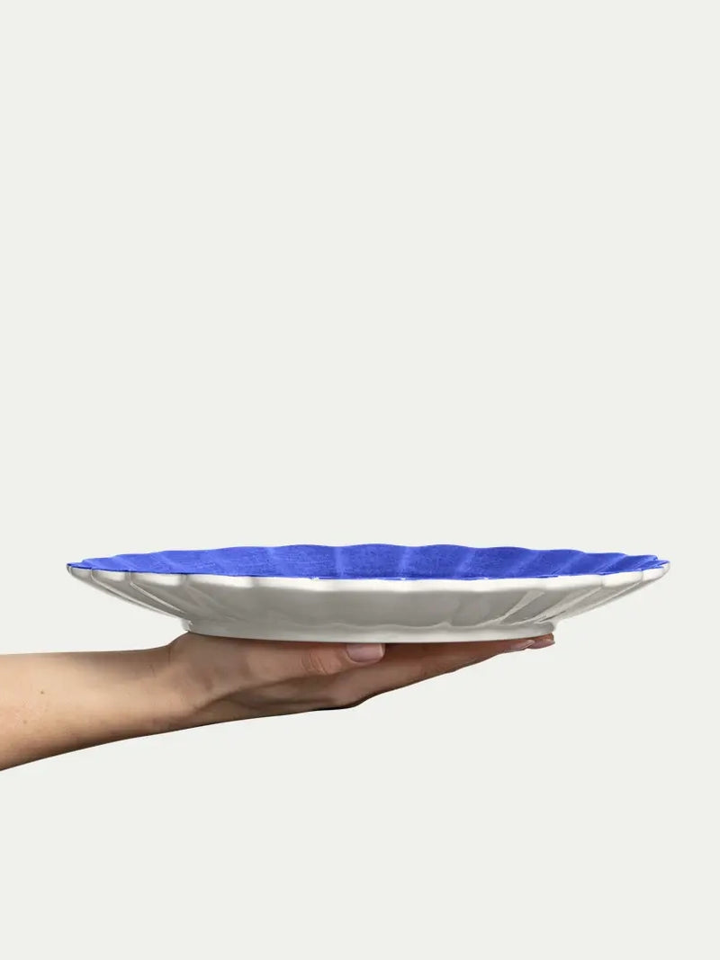 Oyster dinner plate, blue (28 cm)